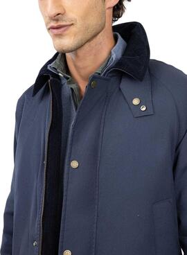 Parka El Ganso col en velours côtelé bleu marine pour homme