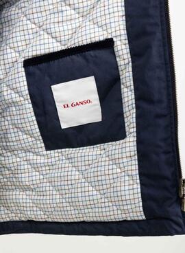 Parka El Ganso col en velours côtelé bleu marine pour homme