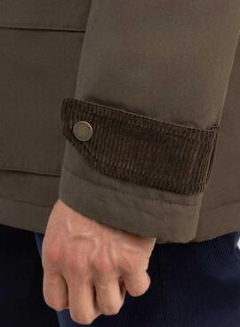 Parka El Ganso col en velours côtelé vert pour homme