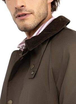 Parka El Ganso col en velours côtelé vert pour homme