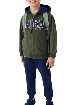 Survêtement Mayoral trois pièces vert et bleu marine pour garçon