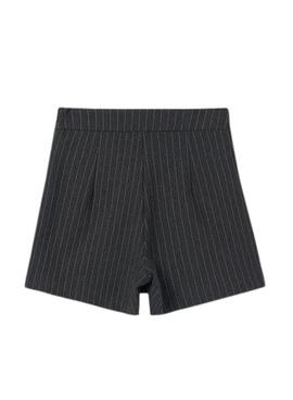 Jupe courte grise à rayures diplomatiques pour fille.