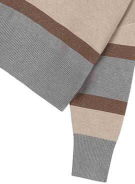 Maillot Mayoral à rayures métalliques pour fille