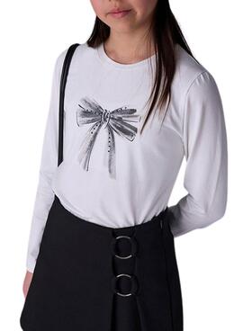 T-shirt Mayoral noeud blanc pour fille