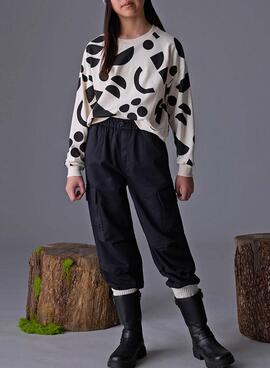 Pantalon cargo noir pour fille Mayoral