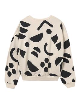 Sweat-shirt Mayoral avec motif géométrique noir et blanc pour fille
