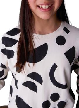 Sweat-shirt Mayoral avec motif géométrique noir et blanc pour fille