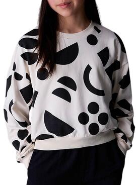 Sweat-shirt Mayoral avec motif géométrique noir et blanc pour fille