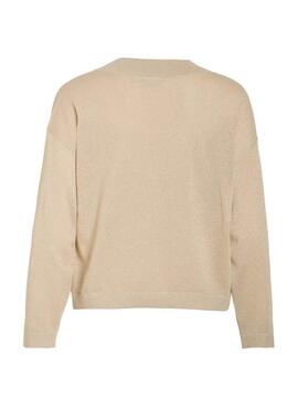 Maillot Vila Viginny beige pailleté pour femme