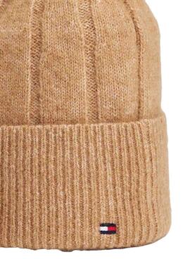 Bonnet en laine Tommy Hilfiger Fluffy beige pour femme