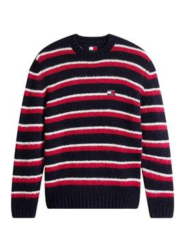Maillot Tommy Jeans à rayures rouge et bleu pour homme
