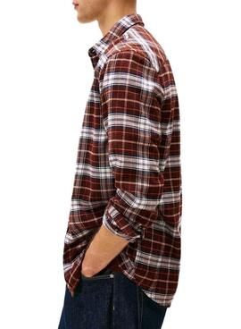 Chemise Tommy Jeans Flannel marron pour homme