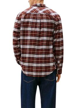 Chemise Tommy Jeans Flannel marron pour homme