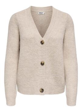 Cardigan en tricot ONLY Zoey beige pour femme