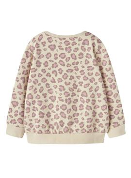 Sweatshirt Name It Davina rose et beige pour fille