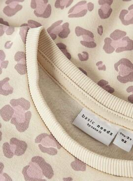 Sweatshirt Name It Davina rose et beige pour fille