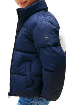 Veste matelassée Tommy Hilfiger Flag bleue marine pour garçons et filles