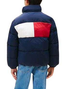 Veste matelassée Tommy Hilfiger Flag bleue marine pour garçons et filles