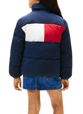 Veste matelassée Tommy Hilfiger Flag bleue marine pour garçons et filles