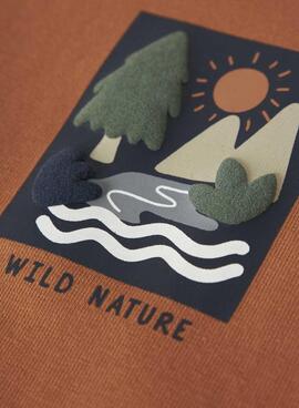 Sweatshirt  Name It Moran orange pour garçon.