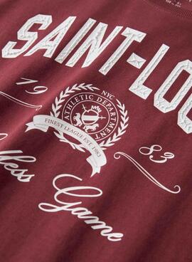 T-shirt Name It Robin grenat et blanc pour garçon