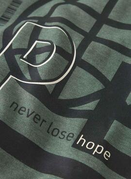 Sweatshirt Name It Molaf vert pour garçon