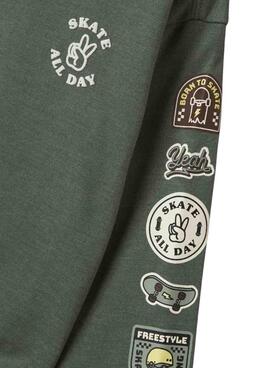 Sweatshirt Name It Molaf verte pour garçon