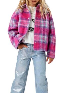 Chemise surchemise Name It Niyorka fuchsia pour fille
