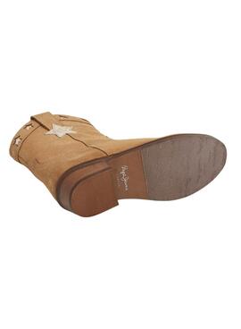 Bottillons Pepe Jeans Western Star camel pour fille