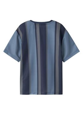 T-shirt bleue et grise Name It Bibile pour garçon