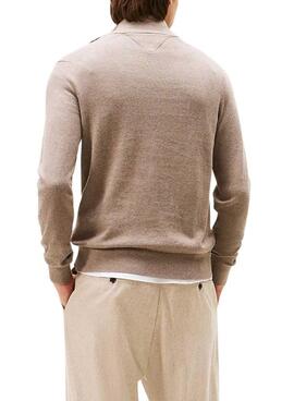 Maillot Tommy Hilfiger à fermeture éclair beige