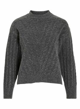 Maillot Vila Virelli en tricot gris pour femme