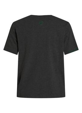 Camiseta Vila Videddy gris oscuro pour femme