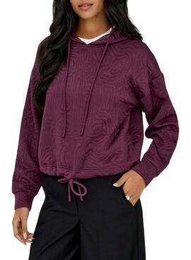 Sweat-shirt Only Bianca imprimé grenat pour femme