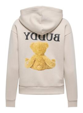 Sweat à capuche pour femme Only Ricky beige