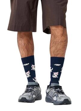 Chaussettes Happy Socks Chaton bleu marine