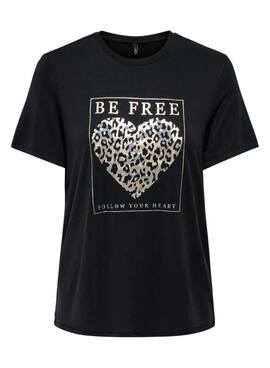 T-shirt Only Free Modal noir pour femme