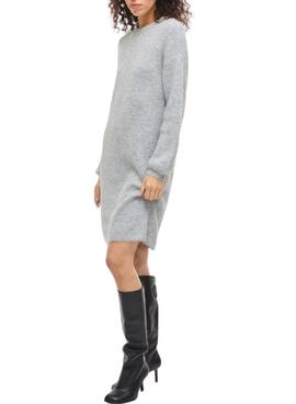 Robe Vila Viretta en maille grise pour femme