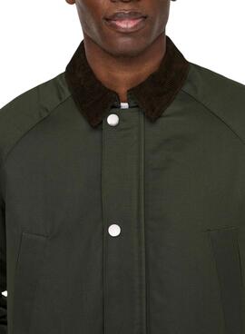 Veste Only and Sons Bob cirée verte pour homme