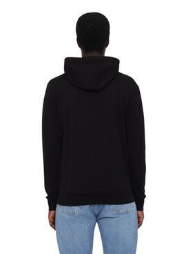 Veste Emporio Armani EA7 noire et dorée avec capuche pour homme.