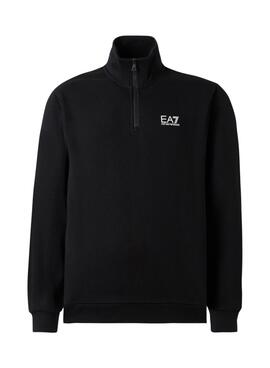 Sweatshirt Emporio Armani EA7 à col zippé noir pour homme
