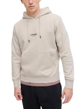 Sweatshirt Jack and Jones Soho beige pour homme.