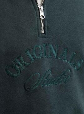 Sweat-shirt Jack and Jones Bleecker vert pour homme
