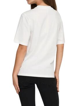 T-shirt Only Siff blanc avec des paillettes pour femme