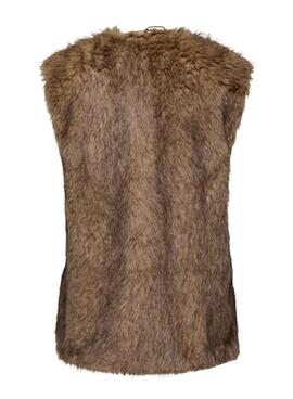 Veste en fausse fourrure brune Only Dawn pour femme