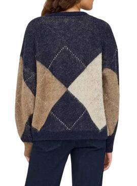 Maillot Only Noeme Jacquard marine pour femme