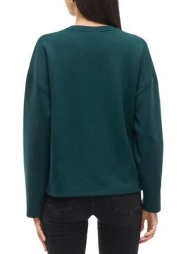 Sweat-shirt Vila Visiffi vert pour femme