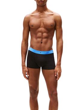 Ensemble de 3 caleçons Tommy Hilfiger Trunk Signature noirs pour homme.