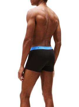 Ensemble de 3 caleçons Tommy Hilfiger Trunk Signature noirs pour homme.