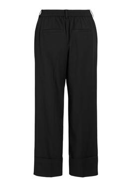 Pantalon noir pour femme de la marque Vila Viellie, coupe droite.